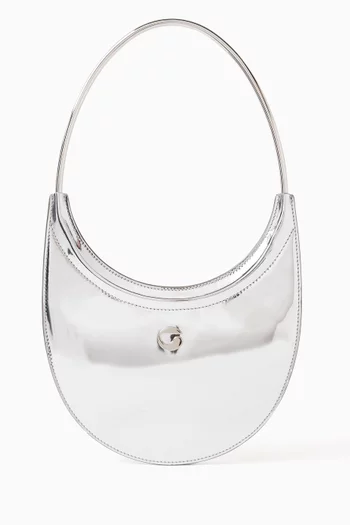 Small Swipe Shoulder Bag in Mirrored Leather
