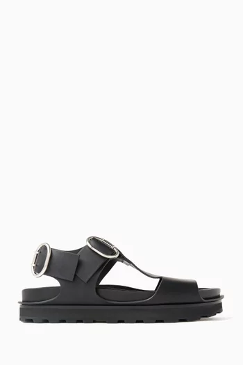 Buckle Sandals in Leather