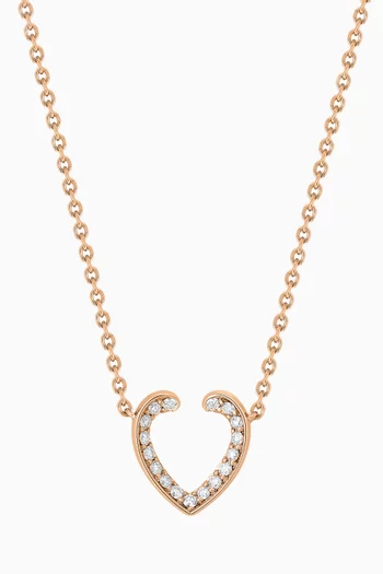 Aloria Mini Icons Diamond Pendant Necklace in 18kt Rose Gold