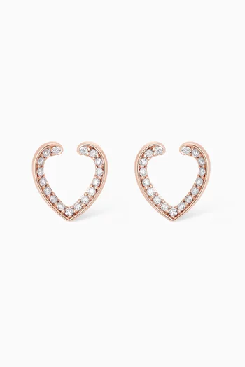 Aloria Mini Icons Diamond Earrings in 18kt Rose Gold