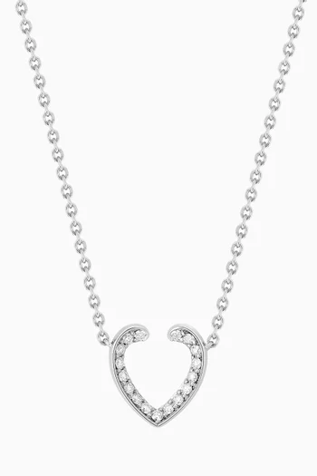 Aloria Mini Icons Diamond Pendant Necklace in 18kt White Gold