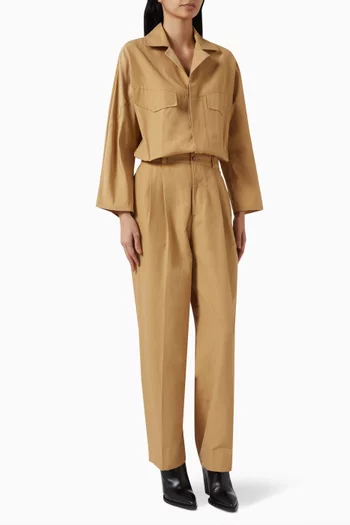 Sally Boxy Jumpsuit in Cotton-blend