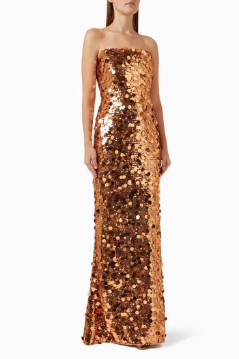 Farah Strapless Sequin-embellished Gown