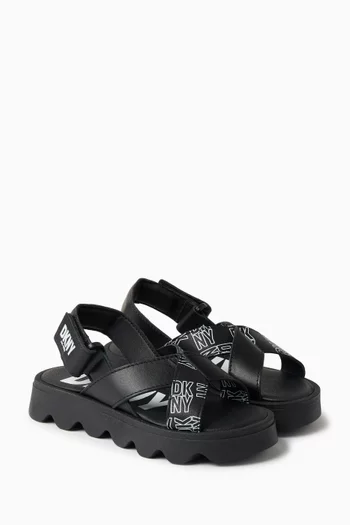 Logo-strap Sandals in Leather