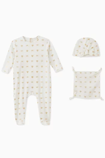 Logo Sleepsuit Gift Set in Organic Cotton