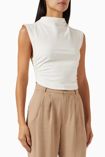 Lindy High-neck Top in Cotton Cinch