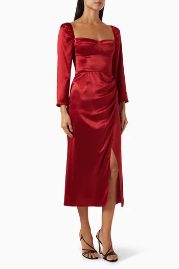 Gloriana Midi Dress in Silk Charmeuse