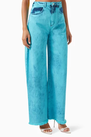 Oversized Wide-leg Jeans in Cotton-denim