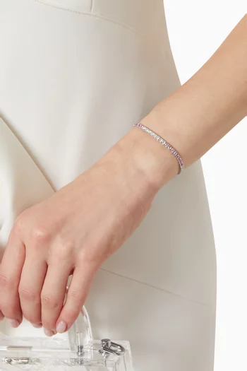Diamond & Sapphire Tennis Bracelet in 18kt White Gold