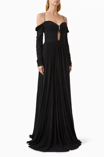 Betsy Cut-out Gown in Shimmer-jersey