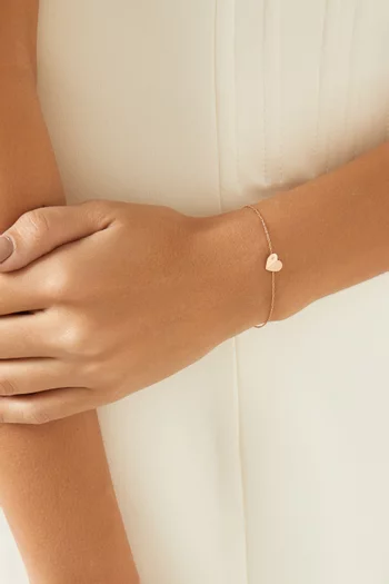 Hiam Gafla Heart Diamond Bracelet in 18kt Rose Gold