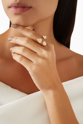 خاتم هيام قافلة على شكل قلب مرصع بالماس ذهب وردي عيار 18‏