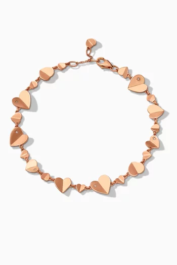 Hiam Gafla Heart Diamond Bracelet in 18kt Rose Gold