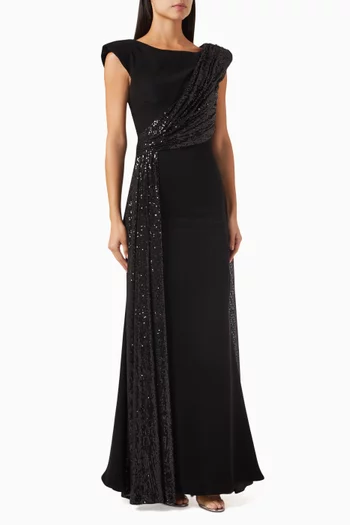 Sequin-embellished Gown in Cady