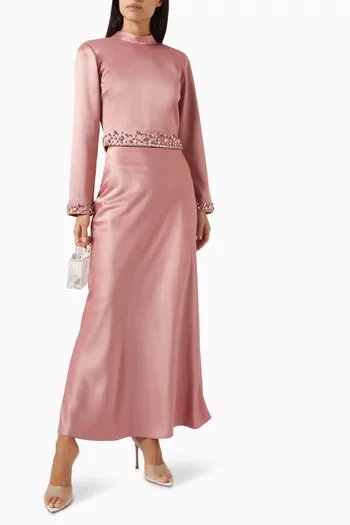 Embellished High-neck Top