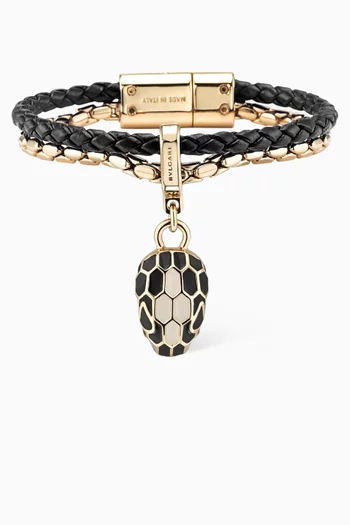 Serpenti Forever Bracelet in Leather & Brass