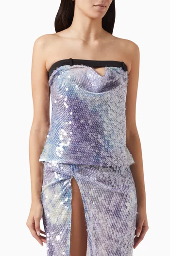 Tina Strapless Top in Sequins