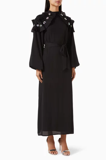 Belted Maxi Dress in Polyester