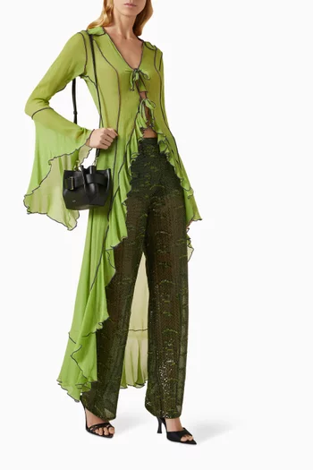 Nedi Sequin-embellished Wide-leg Pants