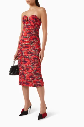 Windmill Floral Midi Dress in Chiffon