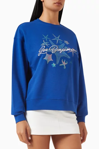 Logo-embroidered Sweatshirt in Cotton-fleece