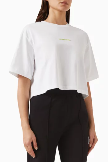 Oversized Crop T-shirt 022 in Cotton