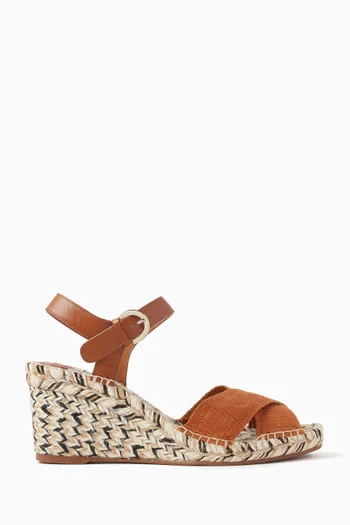 Piia 80 Wedge Sandals in Leather