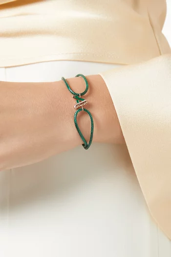 Retro Diamond & Enamel Letter 'A' Bracelet in 18kt Rose Gold