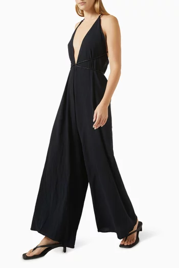 Pakkun Open-back Jumpsuit in Cotton