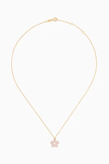 Ara Flower Necklace in 18kt Gold