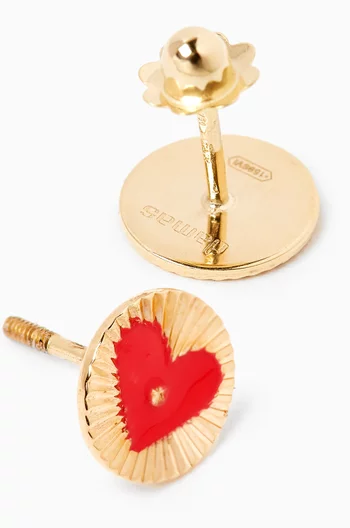 Ara Sunshine Heart Stud Earrings in 18kt Gold