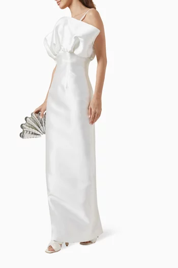 The Shell Maxi Dress in Silk-taffeta