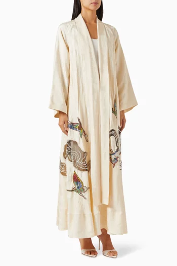 Butterfly Sequin-embellished Abaya