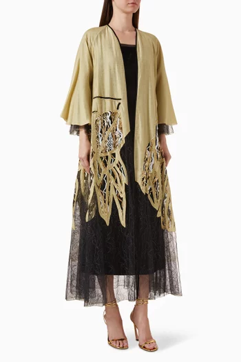 Sequin-embellished Lace Abaya