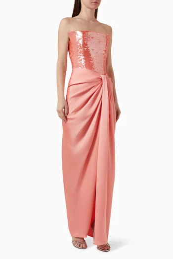 Sequin-embellished Maxi Dress in Chiffon