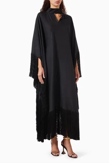 Iguazu Fringe Kaftan in Linen