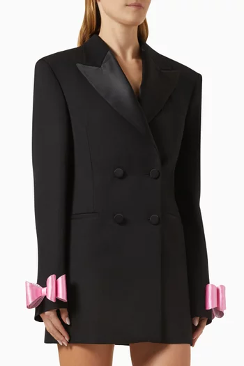 Cadeau Bow-embellished Blazer Mini Dress in Wool