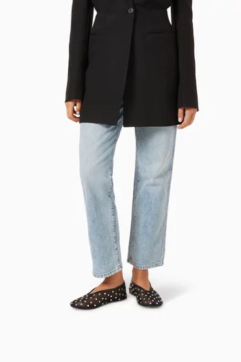 Marcy Flats in Crystal-embellished Mesh