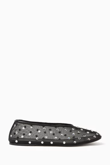 Marcy Flats in Crystal-embellished Mesh