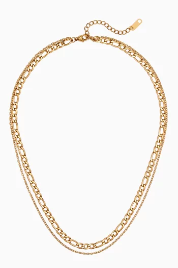 Duo Layered Necklace in 18kt Gold-plated Stainless Steel