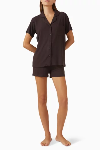 Soft Lounge Short Pyjama Set in Ribbed Modal