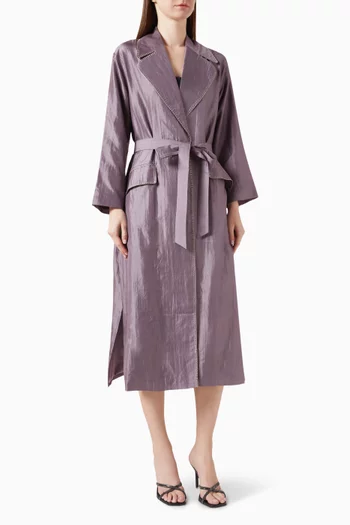 Trench Coat in Mulberry Silk