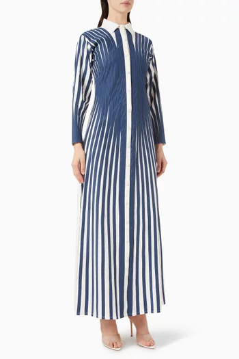 Pleated Maxi Dress in Cotton
