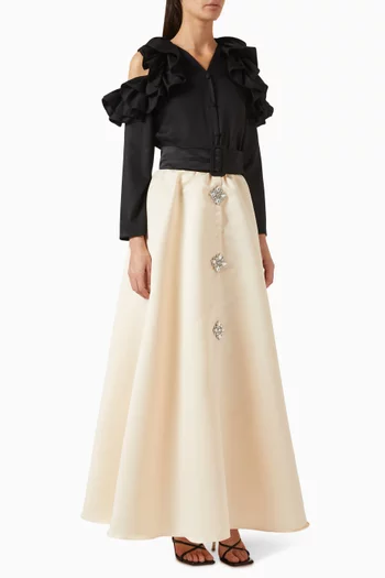 2-piece Top & Skirt Set in Cotton & Taffeta