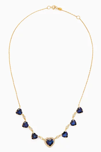 Sapphire & Diamond Necklace in 18kt Gold