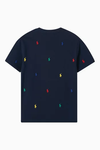 تي شيرت قطن بيكي بشعار لاعب البولو على الحصان