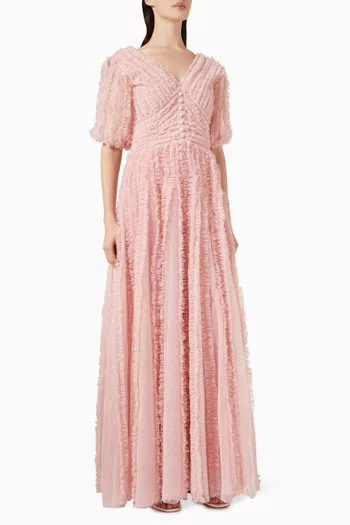 Frilled Maxi Dress in Tulle