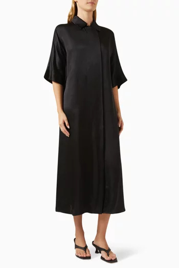 Julia Midi Shirt Dress in Silk-blend