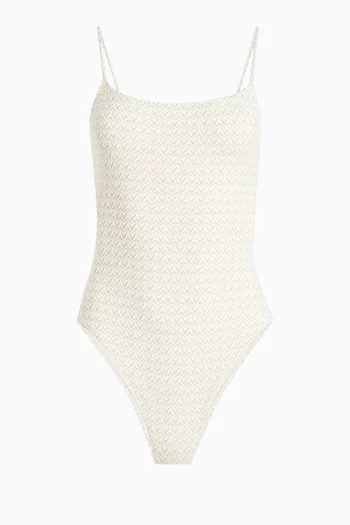 لباس سباحة قطعة واحدة ذا رينا سوليد اند ستريبد × صوفيا ريتشي غرينج