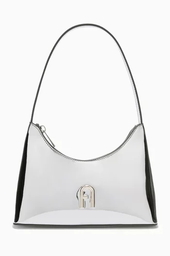 Mini Diamante Shoulder Bag in Mirror Leather